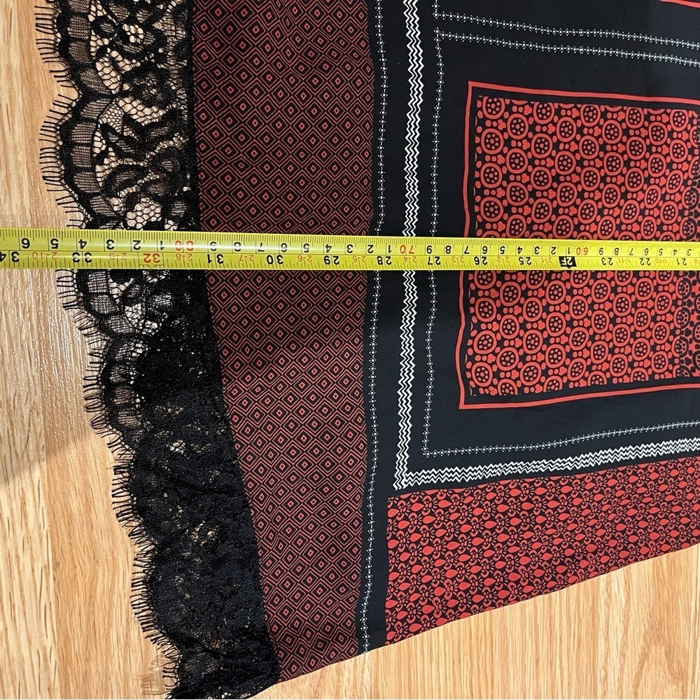 2/$25 Express Red Floral Lace Contemporary Business Short Sleeve Slip Dress S - Picture 15 of 16